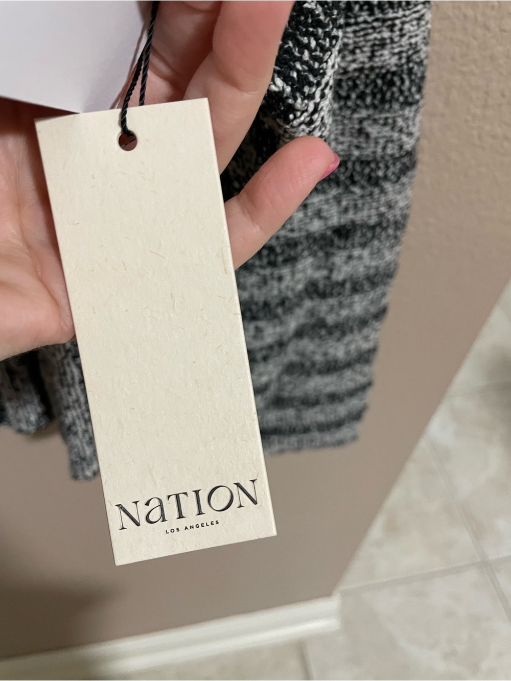 Nation LTD  Ronan Striped Black & White Knit Sweater NEW - Picture 6 of 7